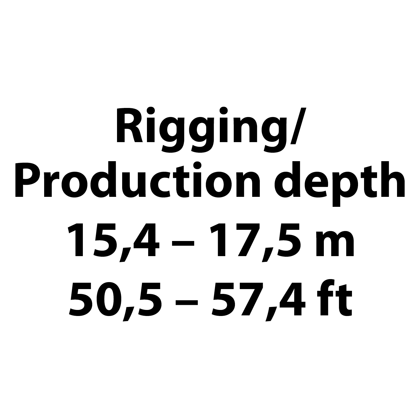 Rigging/  Production depth 15,4 – 17,5 m 50,5 – 57,4 ft