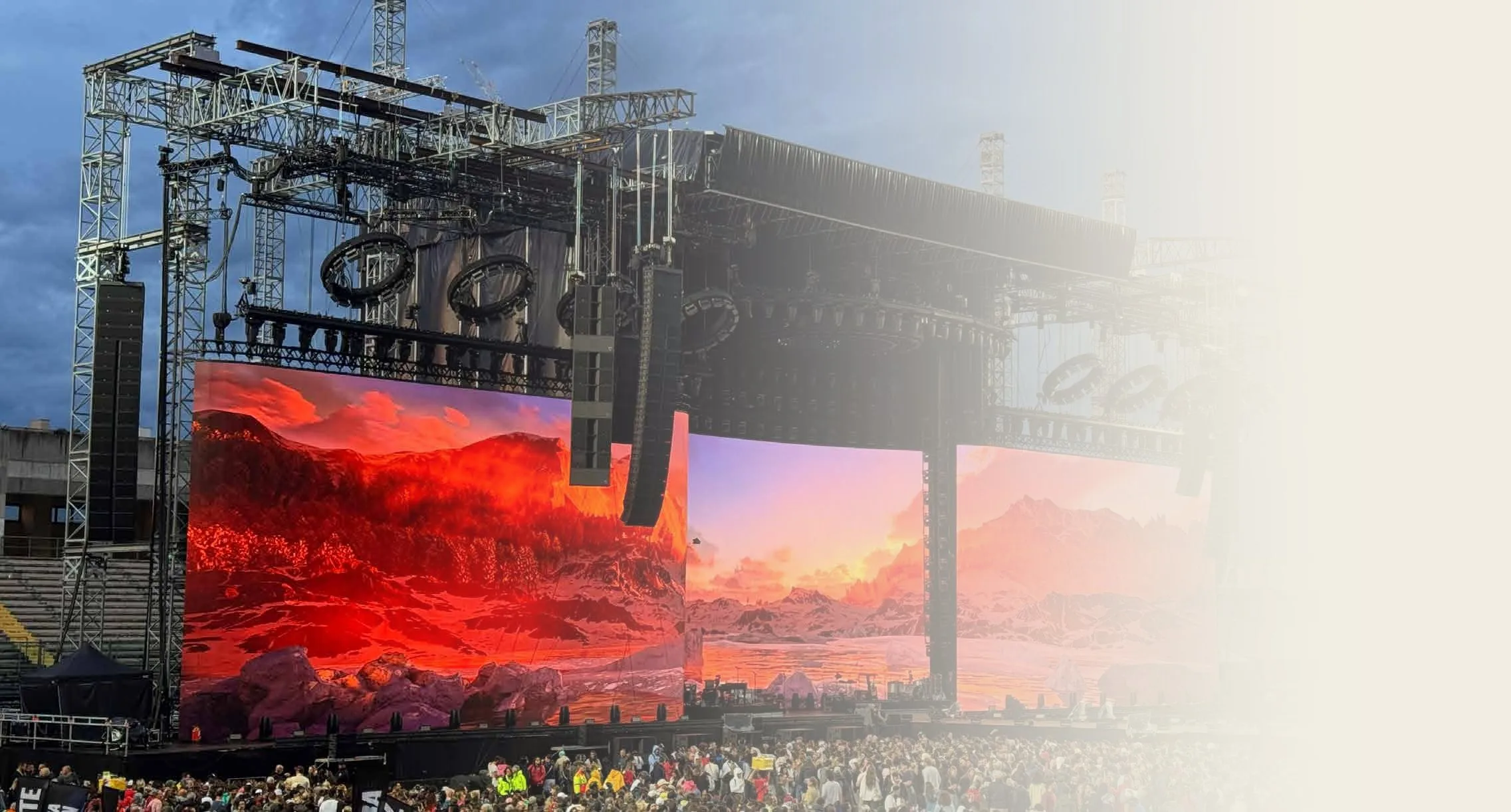 Jupiter Stage System in a stadium, daylight